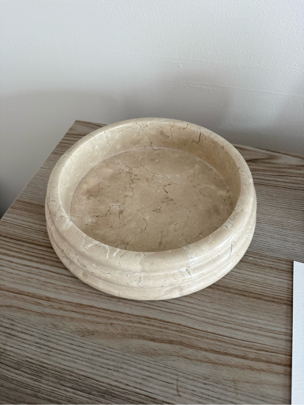 Threshold Beige Marble Round Decorative Tray